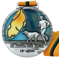 Medaille met glas-in-lood